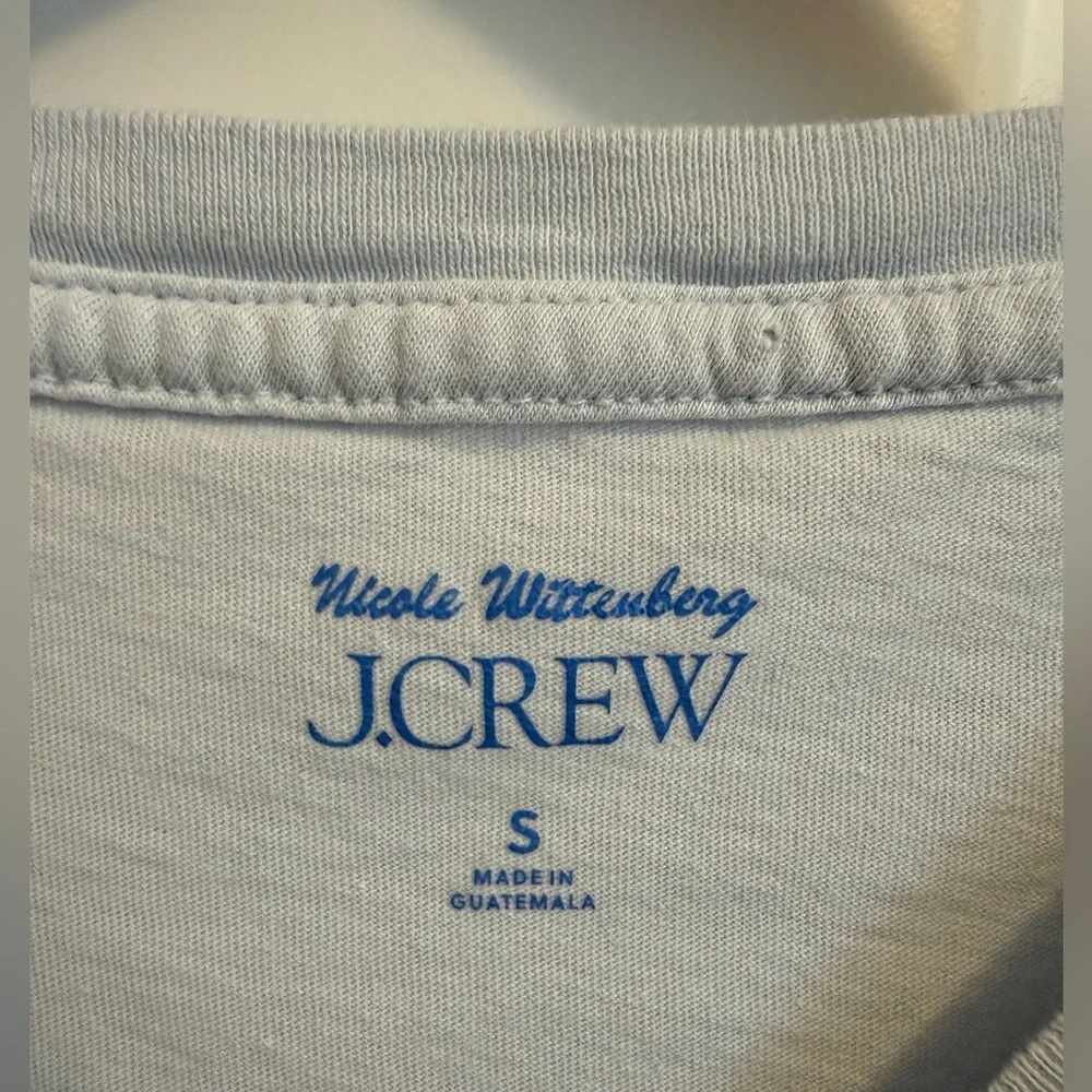 J. Crew White Short Sleeve Tee with Floral Print